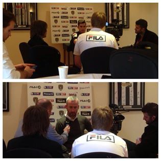 Murray and Derry speak to the press [Credit: Notts County]